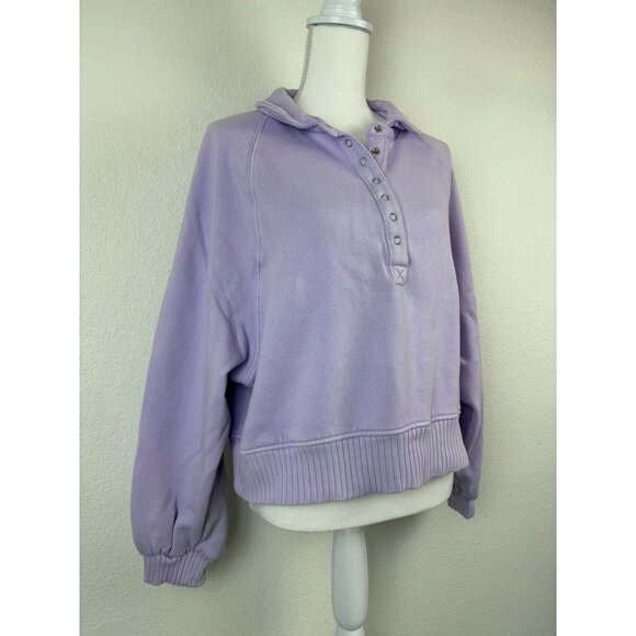 Aerie women's small lavender purple oversized pullover sweatshirt casual - Picture 3 of 8